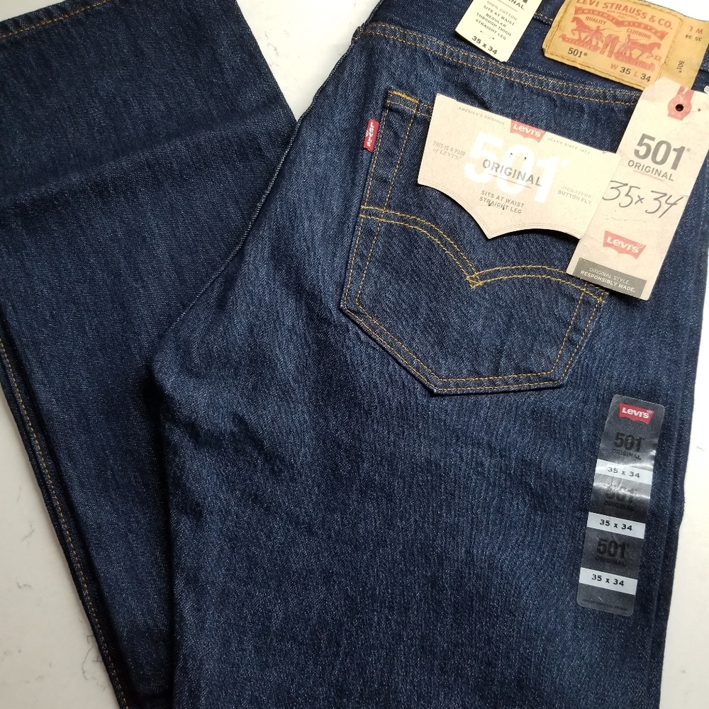 Levi's 501-0115 Rinsed Blue 35x34